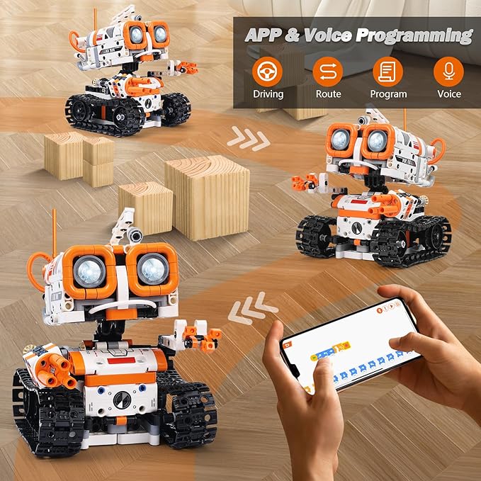 STEM Robotics Kits for Kids Ages 8-12 8-14 Year Old, 3 in 1 Remote/APP/Voice Control & Programming Robot Building Set, Toy Coding Science Projects, Birthday Gift Ideas for 8 9 10 11 12+ Boys