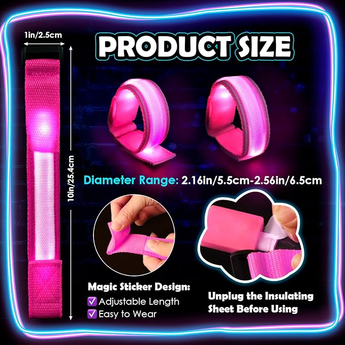 14/7 PCS LED Glow Bracelets, LED Light Up Bracelets for Kids Adults, Glow in The Dark Party Favors Supplies for Valentine's Day Gifts, Night Events, Concerts Rave Sports Accessories…