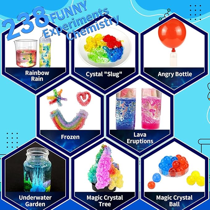 238 Experiments Science Kits for Kids Age 5-14 Educational Scientific Toys for Girls Boys, Festival Gift Birthday Present STEM Activities