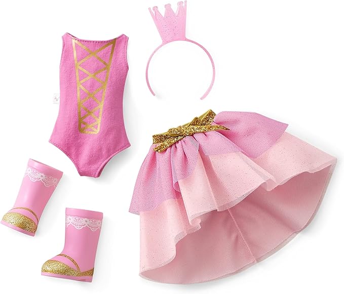 American Girl WellieWishers 14.5-inch Ashlyn Doll with Pink Leotard, Glitter Skirt, Headband, and Boots, For Ages 4+