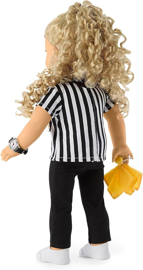 American Girl Truly Me 18-inch Doll Referee Outfit with Corded Whistle, Wristwatch, and Penalty Flag, For Ages 6+