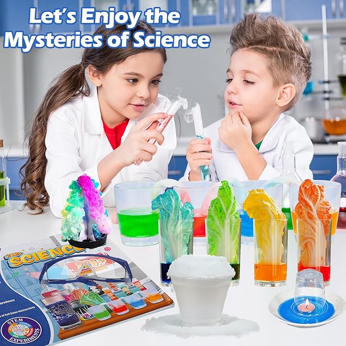 238+ Lab Experiments Science Kit for Kids, STEM Educational Learning Scientific Toys, Chemistry Set Gift for Boys and Girls, Including Volcano Eruption Science Project