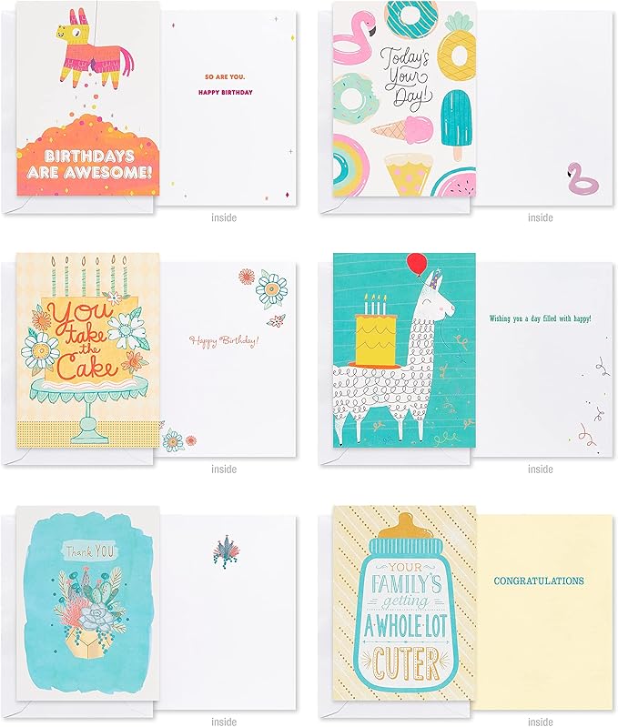 American Greetings Deluxe All Occasion Cards with Envelopes - Birthday, Thanks, Congrats and More (40-Count)