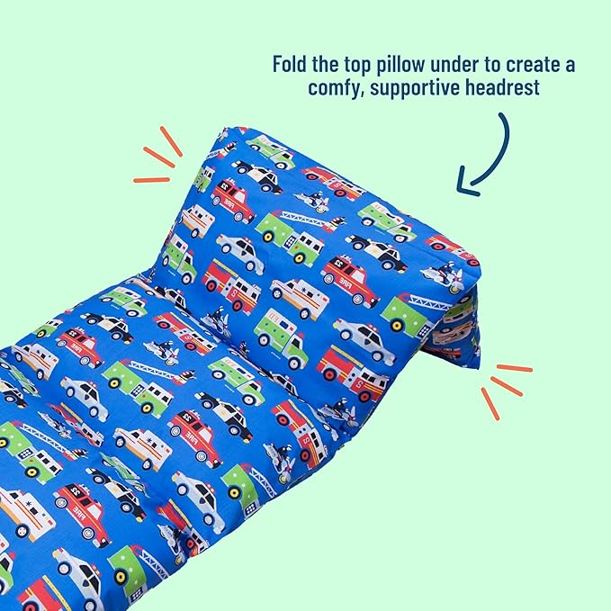 Wildkin Kids Floor Lounger: Ideal for Boys and Girls, Travel-Friendly, Perfect for Sleepovers - Pillow Lounger for Kids, Requires Standard Size Pillows Not Included (Heroes)