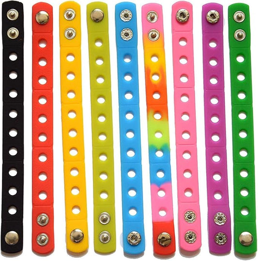 9 Colors 7 Inch Wristbands Silicone Bracelets for Party Gifts and Shoe Charms