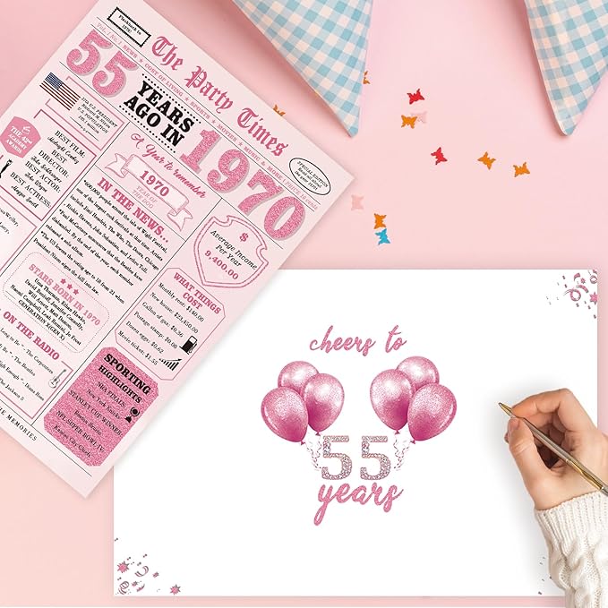 55th Birthday Decorations for Women，55th Birthday Gifts for Women，55 Bday Card，55 Year Old Bday Gifts for Mom Wife Sister Family Friends Bestie Coworker