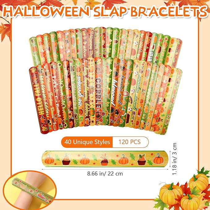 240 Pcs thanksgiving Party Favors thanksgivingSlap Bracelets for Kids Rubber Wristbands Bulk Silicone Bracelets Assorted thanksgiving Party Supplies for Boys Girls Prize Gifts Treat Filler