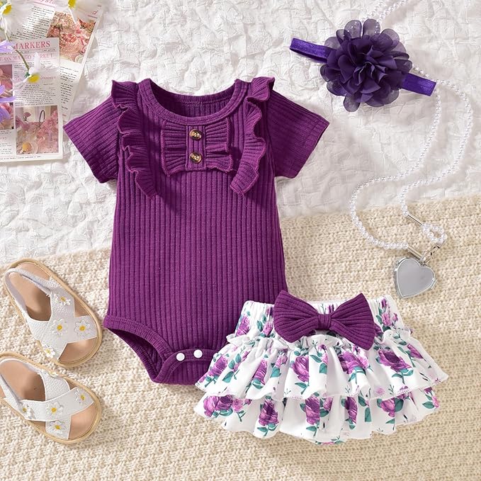 Aalizzwell Newborn Infant Baby Girls Summer Outfit