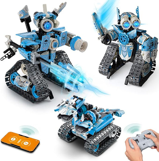 3 in 1 RC Robot Toy Building Sets, 398PCS APP & Remote Control Blocks DIY Erector Sets Science Kits for Kids Age 8-12, STEM Toys for Ages 8-13 Gifts for Boys Girls Age 6 7 9 10 11 14+ Year Old
