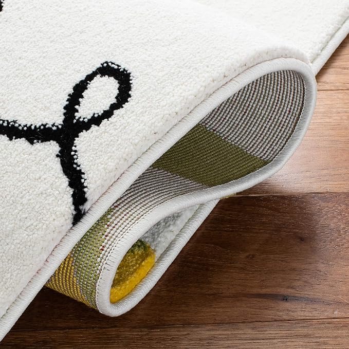 SAFAVIEH Carousel Kids Collection Runner Rug - 2' x 8', Ivory & Blue, Non-Shedding & Easy Care, Ideal for High Traffic Areas for Boys & Girls in Playroom, Nursery, Bedroom (CRK167A)