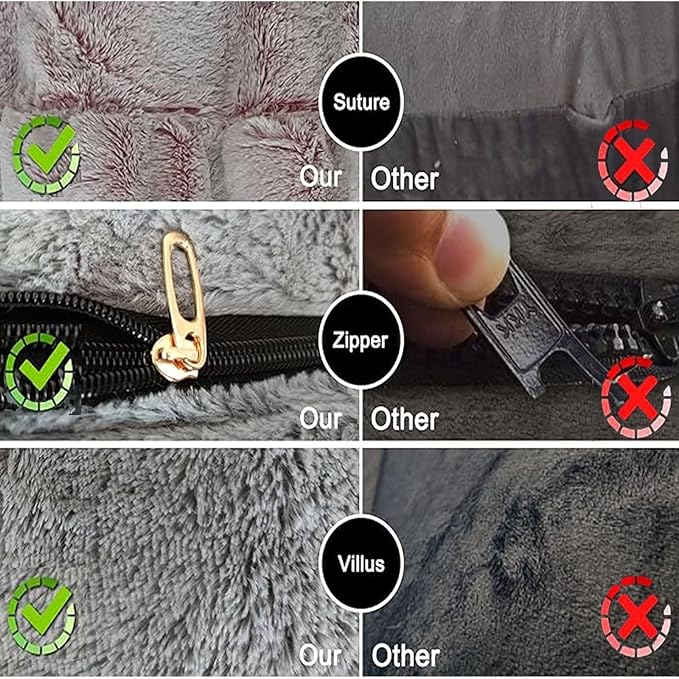 Bean Bag Chairs for Kids Comfy Fluffy Bean Bag Chair Covers Only (No Filler) Round Sofa Chairs for Bedroom Living Room Decor, 5FT, Blue