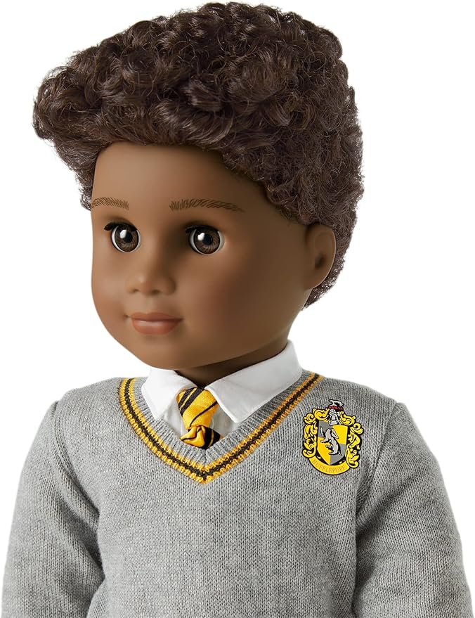 American Girl Harry Potter 18-inch Doll Hufflepuff Outfit with Sweater and Scarf Featuring House Crest, For Ages 6+