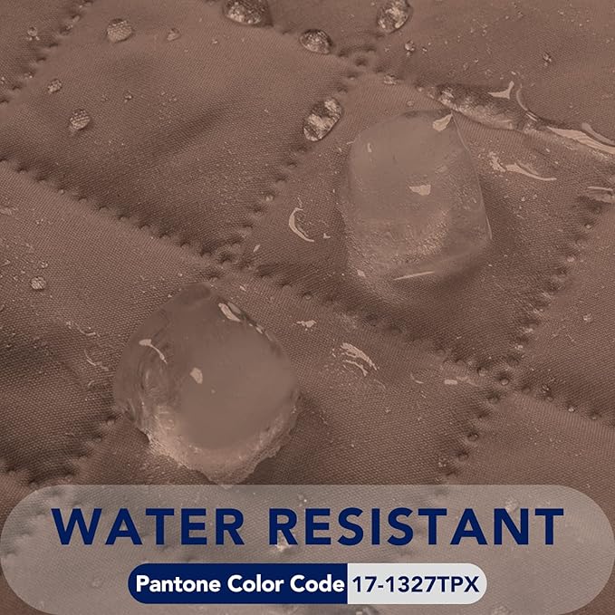 PureFit Reversible Quilted Sofa Cover, Water Resistant Slipcover Furniture Protector, Washable Couch Cover with Non Slip and Elastic Straps for Kids, Dogs, Pets (XX Large, Brown/Beige)