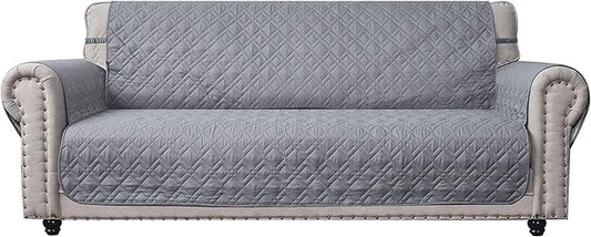 Ameritex Couch Sofa Slipcover 100% Waterproof Nonslip Quilted Furniture Protector Slipcover for Dogs, Children, Pets Sofa Slipcover Machine Washable (Light Grey, 78")