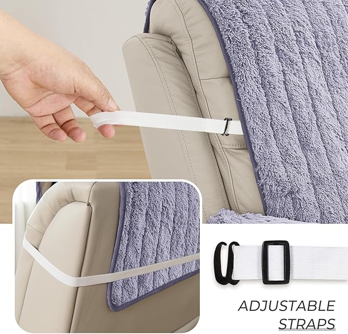 RBSC Home Plush Recliner Slipcover 30 Inches Chair Covers Artificial Wool Lazy Boy Cover Quilted Cover for Large Recliner Chairs and Furniture