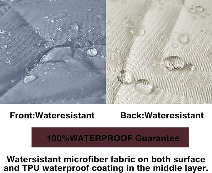 Ameritex Couch Sofa Slipcover 100% Waterproof Nonslip Quilted Furniture Protector Slipcover for Dogs, Children, Pets Sofa Slipcover Machine Washable (Stone Blue, 68'')