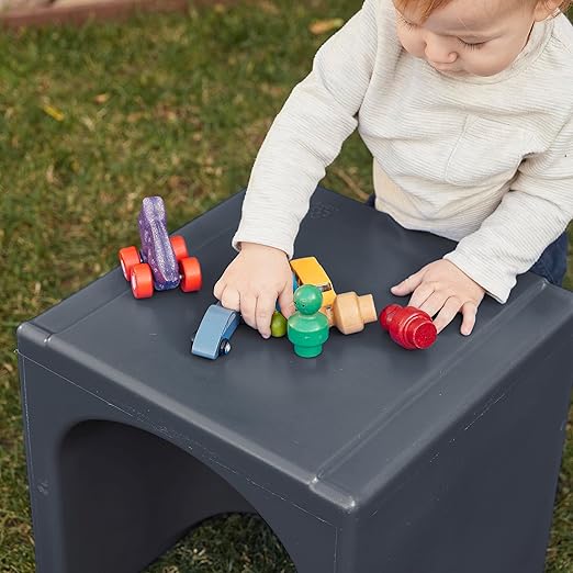 ECR4Kids Tri-Me 3-In-1 Cube Chair, Kids Furniture, Dark Grey