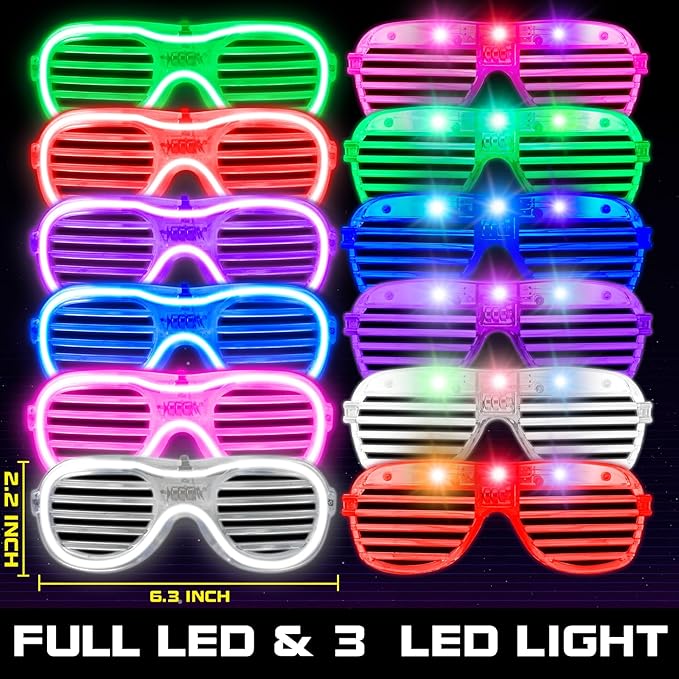96Pcs Glow in the Dark Party Supplies for Kids & Adults, Neon Light up Glasses, Foam Glow Sticks&LED Glow Bracelets, Ideal for Birthdays Halloween Weddings Carnival, and Rave Hora Loca Party favors