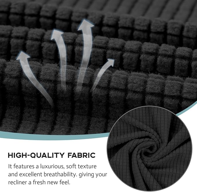 Recliner Chair Cover Lazy Boy Recliner Covers Recliner Covers for Recliner Chair 1 Piece Furniture Protector Prevent wear and pet Hair（Recliner,Black）