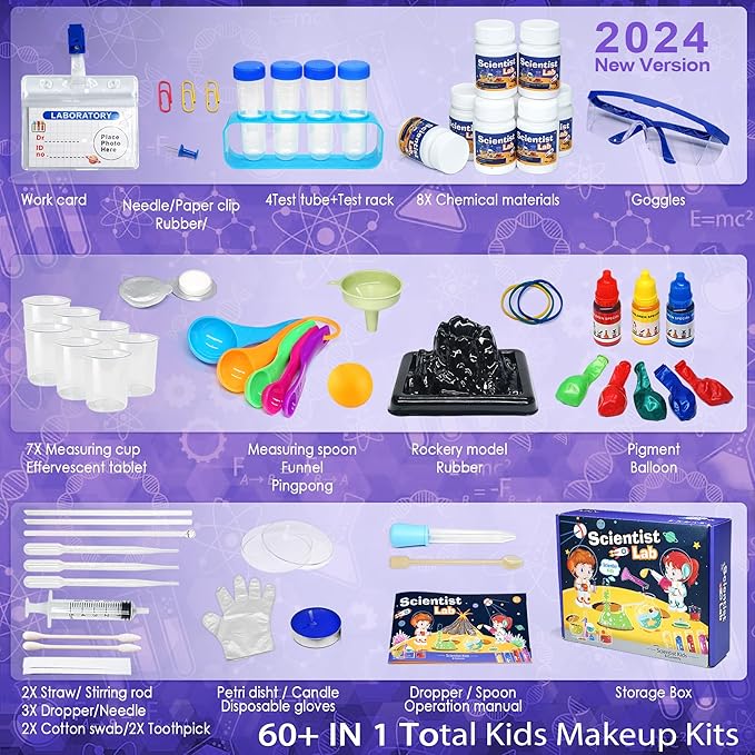 Kids Science Kit STEM Toys - Science Kits for Kids Age 6-8-12, 36 Science Lab Experiments Educational Games, 60+ PCS Science Toys for Kids, Christmas, Birthday Gift for 6-12 Year Old Boys & Girls