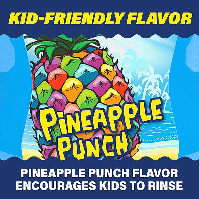 ACT Kids Anticavity Fluoride Rinse Pineapple Punch 16.9 fl. oz. Accurate Dosing Cup, Alcohol Free