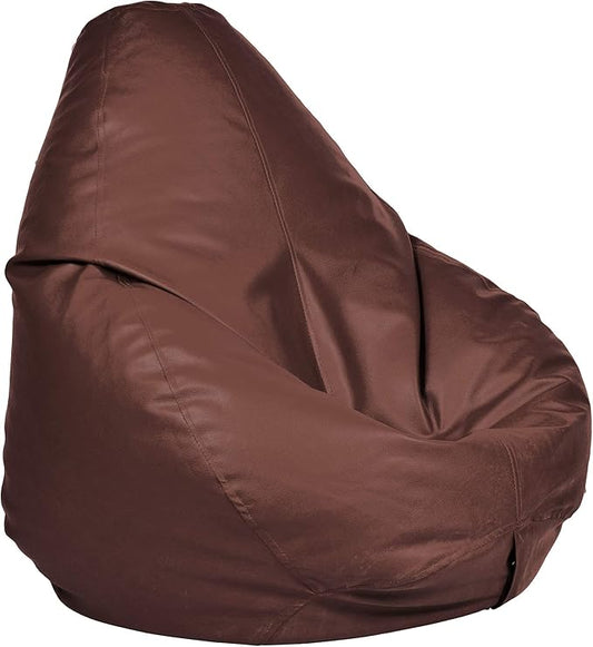 Ample Decor Bean Bag Cover (No Filling), Plush Toys Storage Soft Leatherette, Durable Construction Sturdy Zipper, Ideal for Children and Teenagers - Tan Brown