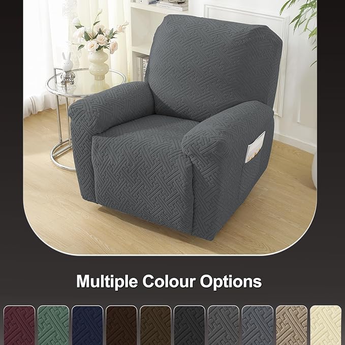NORTHERN BROTHERS Recliner Chair Covers, Lazy Boy Recliner Covers, Stretchy Cover for Recliner Chairs, Dark Gray