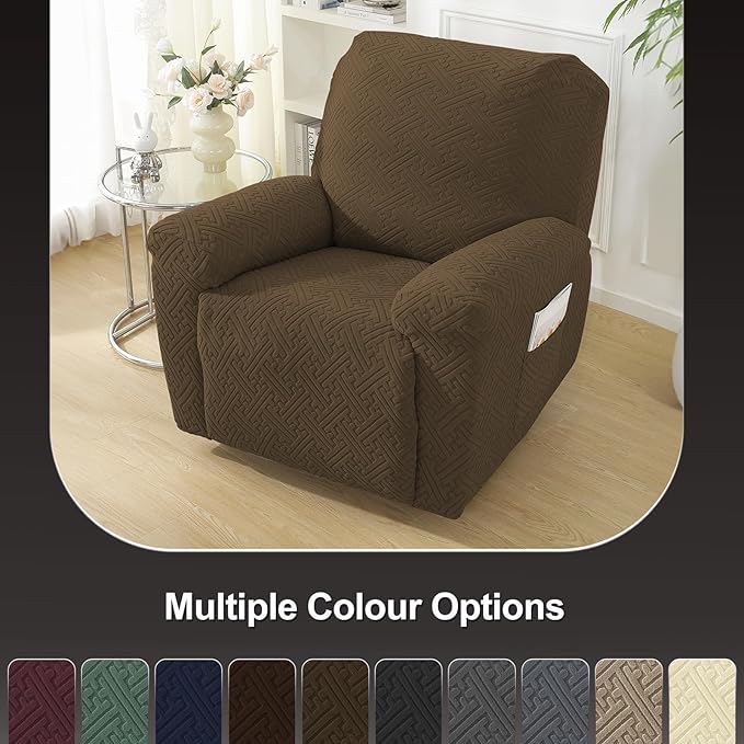 NORTHERN BROTHERS Recliner Chair Covers, Lazy Boy Recliner Covers, Stretchy Cover for Recliner Chairs, Brown