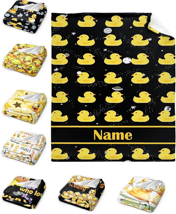 Custom Name Ruddy Duck Adult duck Blanket Kids Funny Blanket Suitable for Bedroom Living Room bed sofa Crib Couch Chair outdoor All Season Items That Yellow Duck Lovers Will Love 40"x30"for Pets