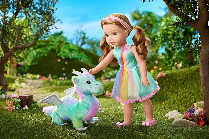 American Girl WellieWishers 14.5-inch Willa Doll Playset with Crisella The Dragon, Doll Dress and Accessories, and Storybook, for Ages 4+