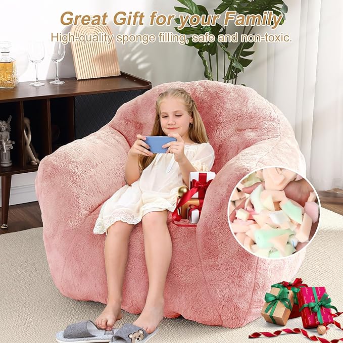 GAOMON Giant Bean Bag Chair Sofa 37.5LB High-Density Foam Filled Large BeanBag Sofa with Armrests for Living Room, Bedroom, High-Density Foam Filled Sofa Chair for Aults and Kids