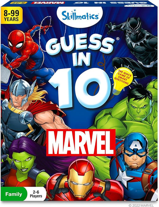 Skillmatics Card Game - Guess in 10 Marvel, Perfect for Boys, Girls, Teens, Adults Who Love Avengers, Spiderman, Iron Man, Travel Game, Gifts for Ages 8, 9, 10 and Up