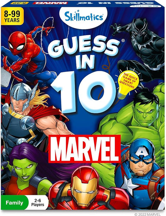 Skillmatics Card Game - Guess in 10 Marvel, Perfect for Boys, Girls, Teens, Adults Who Love Avengers, Spiderman, Iron Man, Travel Game, Gifts for Ages 8, 9, 10 and Up