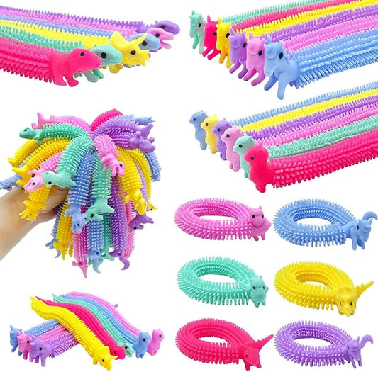 30 PCS Stretchy Fidget Toy,Sensory Fidget Worm Stretch Toys,Muticolor Stretchy Strings Toy for Stress Relief, Valentine's Day Easter Day Gift,Kids or Adults,Boys,Girls,Calming Party Favors