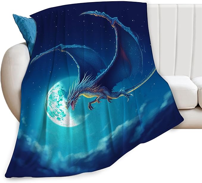 Meteor Dragon Blanket Dragon Throws Blanket Dragon Lover Gifts Dragon Decor Soft Cozy Fleece Plush Warm Flannel Bedding Blanket for Men Boys Girls Kids Adults Couch Travel 50"X60"