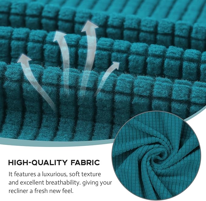 Recliner Chair Cover Lazy Boy Recliner Covers Recliner Covers for Recliner Chair 1 Piece Furniture Protector Prevent wear and pet Hair（Recliner,Peacock Blue）