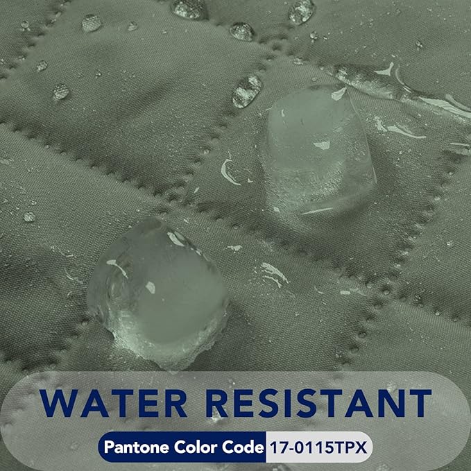 PureFit Reversible Quilted Sofa Cover, Water Resistant Slipcover Furniture Protector, Washable Couch Cover with Non Slip and Elastic Straps for Kids, Dogs, Pets (XX Large, Greyish Green/Beige)