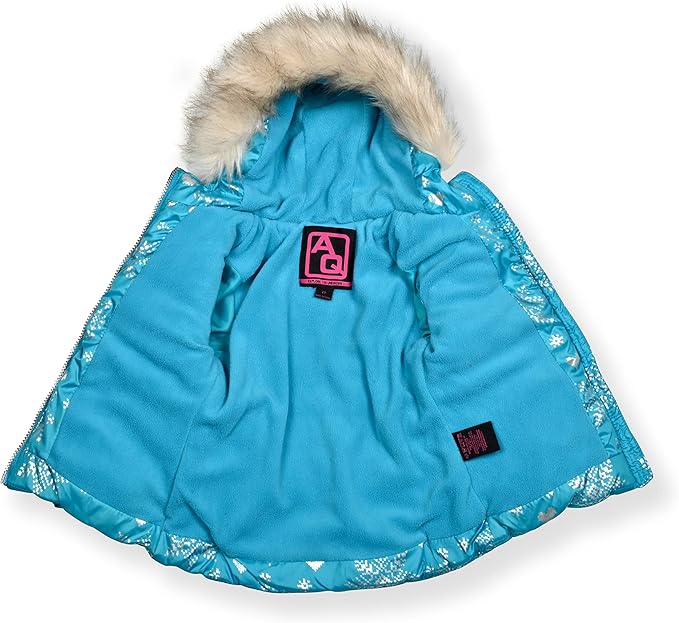 Arctic Quest Little Girls Bib Snow Pants and Ski Jacket Water-Resistant Snowsuit For Kids Winter Jacket For Girls