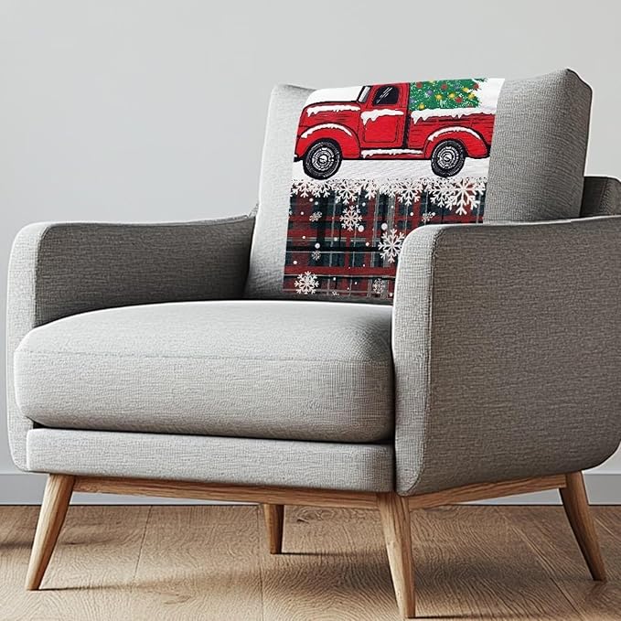 Christmas Decor Truck Recliner Headrest Protector Wear Resistant Head Rest Cover for Recliner Soft Sofa Arm and Head Protectors for Home Couch Loveseats Decoration 3pcs