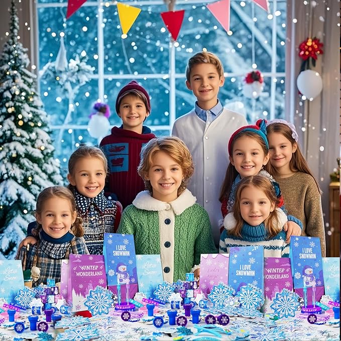 138Pcs Frozen Birthday Party Favors Pack for Girls Kids, Goodie Bag Stuffers Includ Hair Clips Notebooks Stamps Bracelets Keychains Bubble Wands Stickers for Frozen Winter Birthday Party Supplies