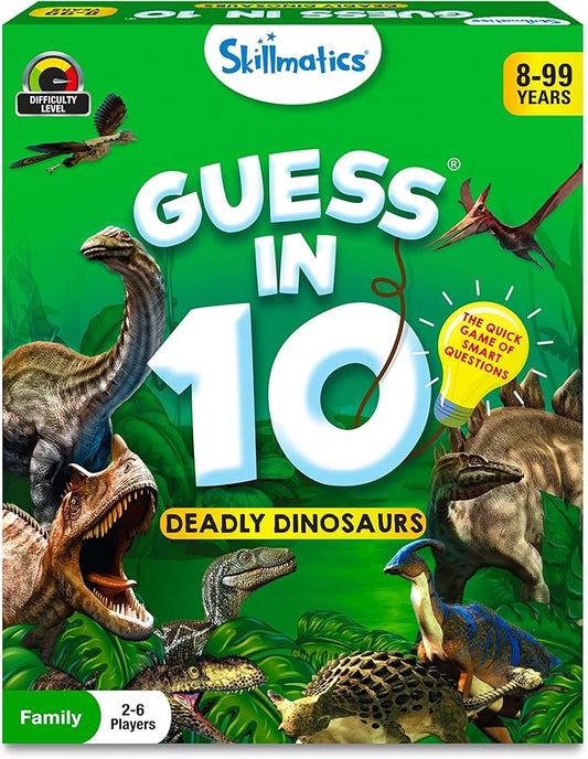 Skillmatics Card Game - Guess in 10 Dinosaurs, Perfect for Boys, Girls, Kids, and Families Who Love Toys, Travel Games, Gifts for Ages 8, 9, 10 & Up