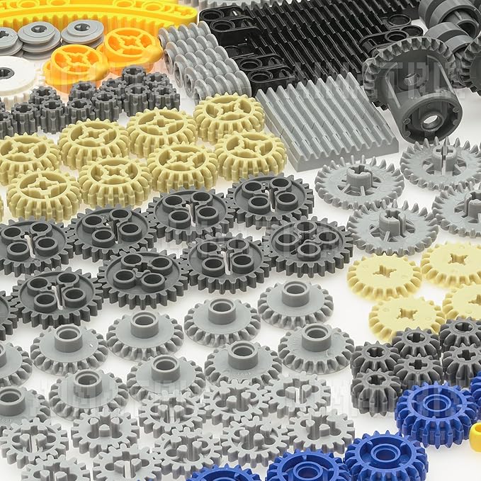 237Pcs Technic-Parts Building Blocks,Gears-Axles-Pins Axle-Pin-Gear Compatible with Major Brands Rack-Gear-Axle Pin Connector-Differential, MOC Replacement Parts Kit.