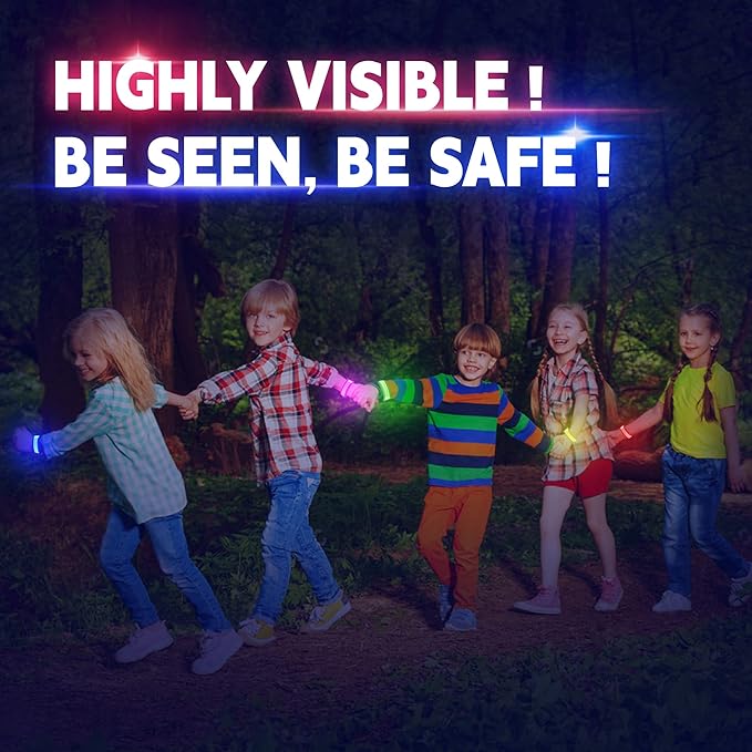 8 PCS LED Glow Bracelets, Light Up Wristbands - Halloween Glow in The Dark Party Bracelets Favors Supplies for Christmas, Concerts, Festivals, Game Prizes, Sports, Rave Accessories（Pink）