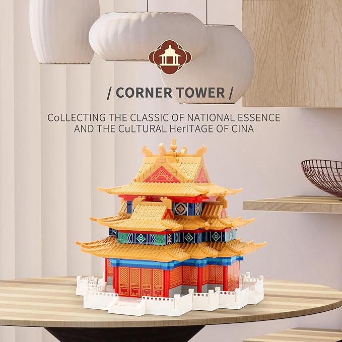 Architecture Building Sets for Adults Micro Mini Blocks, Turret of Palace Building Bricks Set for Kids, Chinese Architecture Kits Creative Present for Ages of 14+(2460PCS)
