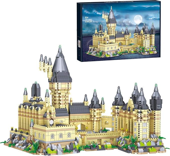 3000+PCS Micro Mini Blocks Magic Castle Building Blocks Toys,Creative Ideals Hog Tower Building Sets, Best Choice for 14+ Boys, Girls or Adults