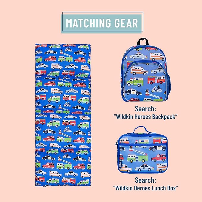 Wildkin Kids Floor Lounger: Ideal for Boys and Girls, Travel-Friendly, Perfect for Sleepovers - Pillow Lounger for Kids, Requires Standard Size Pillows Not Included (Heroes)