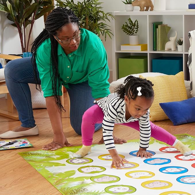 Hasbro Gaming Twister Junior Game, Animal Adventure 2-Sided Mat, 2 Games in 1, Party Game for Kids Ages 3 and Up, Indoor Game for 2-4 Players