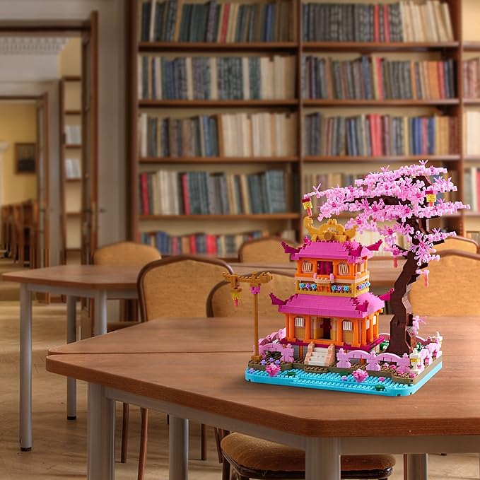 Architecture Dream Flower Building Block,Japan Sakura Tree House Construction Set,1810 PCS for Adults and Teens,Mirco Blocks Model Set,Creator Blocks,Mini DIY STEM Toys,Assembly Toys