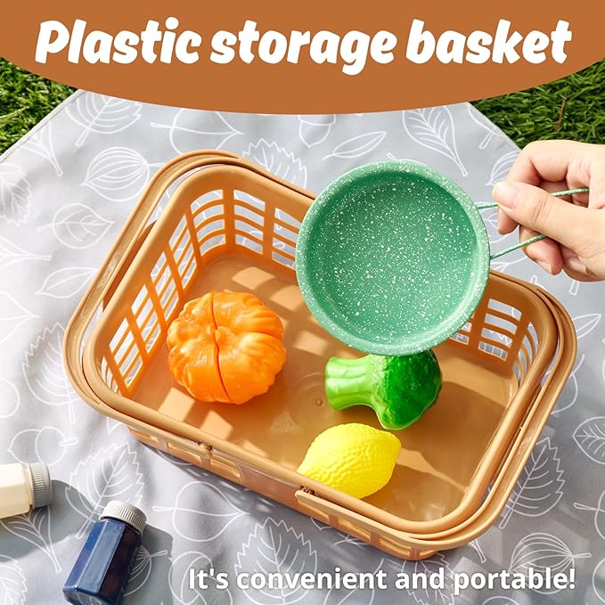 Kids Play Kitchen Toy Accessories Set Toddler Cooking Playset Colorful Stainless Steel Pots and Pans Birthday Gifts for 3+ Girls Boys (New Green)