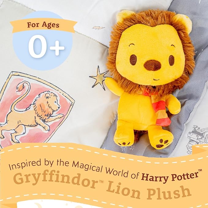 KIDS PREFERRED Harry Potter Gryffindor Lion Plush Stuffed Animal with Red and Gold Striped Scarf Hogwarts House Collectible for Babies, Toddlers, and Kids 6 Inches
